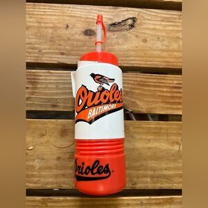 Vintage Baltimore Orioles 1992 Plastic Water Bottle With Belt Clip - Rare